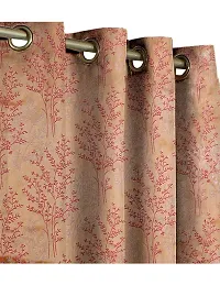 Aaradhya Creation Polyester Curtains For Window 5 Ft Pack of 1 Floral Printed Curtain Drapes For Home & Office Decor Light Filtering Eyelet Curtain Drapes For Living Room,Bedroom-( 4 x 5 Feet ) Orange-thumb1