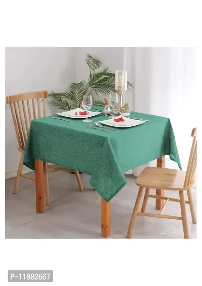 Aaradhya Creation Square Table Cover- Jute Heat Resistant Table Cover- Washable Solid Table Cover for Kitchen Dining Table- 50 x 75 Inches, Mint Green