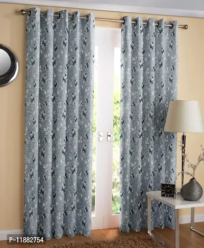 Aaradhya Creation 3D Digital Printed Curtain Drapes for Door 7Ft, 1 Piece Polyester Curtains for Home Office Decor, Decorative Themed Panels for Living Room Bedroom Hall (4x7 Feet ) Grey-thumb2