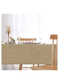 Aradhya Creation Table Cloth Textured Jute Tablecloth, Decorative Table Cover for Kitchen Dining Buffet Party, Outdoor Picnic Washable Centre Table Covers (50 x 110 Inches) Beige-thumb2