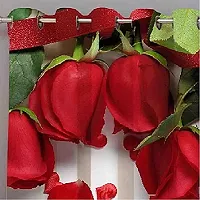 Aaradhya Creation 3D Digital Printed Curtain Drapes for Window 5Ft, 1 Piece Polyester Curtains for Home Office Decor, Decorative Themed Panels for Living Room Bedroom Hall (4x5 Feet ) Red Rose-thumb1