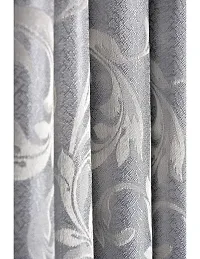 Aaradhya Creation 9Ft Curtains for Long Door Polyester Printed Curtain Drapes for Long Door Darkening Eyelet Curtain Panels for Living Room||Bedroom-(4 x 9 Feet) Silver-thumb3
