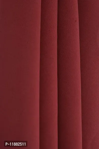 Aaradhya Creation Solid Plain Blackout Window Curtains for Home 1 Piece | 5 Feet Polyester Curtain Panels for Living Room Bedroom Kitchen | Decorative Grommet Top Draperies with Eyelet Rings (4x5 Ft) Red-thumb3