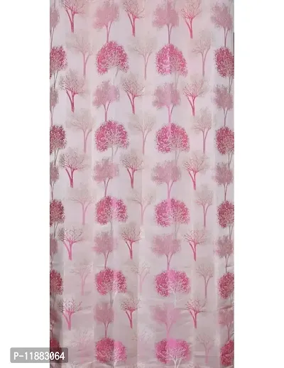 Aaradhya Creation Curtains for Window 5Ft Set of 1- Polyester Room Darkening Curtain Drapes Tree Printed Eyelet Panels Drapes for Home & Office Decor, ( 4 x 5 Feet ), Pink-thumb2