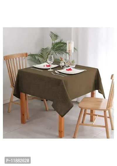 Aradhya Creation Table Cloth Textured Jute Tablecloth, Decorative Table Cover for Kitchen Dining Buffet Party, Outdoor Picnic Washable Centre Table Covers (50 x 75 Inches) Brown