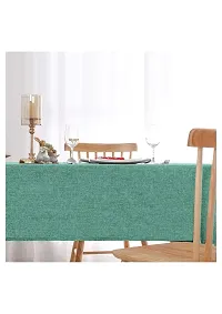 Aaradhya Creation Square Table Cover- Jute Heat Resistant Table Cover- Washable Solid Table Cover for Kitchen Dining Table- 50 x 75 Inches, Mint Green-thumb2