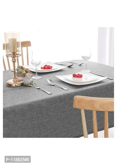 Aradhya Creation Table Cloth Textured Jute Tablecloth, Decorative Table Cover for Kitchen Dining Buffet Party, Outdoor Picnic Washable Centre Table Covers (50 x 85 Inches) Grey-thumb2