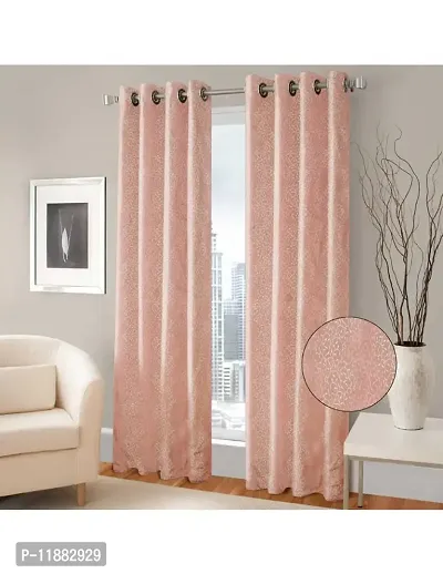 Aaradhya Creation Polyester Curtains for Window 5FT Pack of 1 Floral Printed Curtain Drapes for Home & Office Decor Light Filtering Eyelet Curtain Drapes for Living Room, Bedroom-( 4 x 5 Feet ) Pink-thumb0