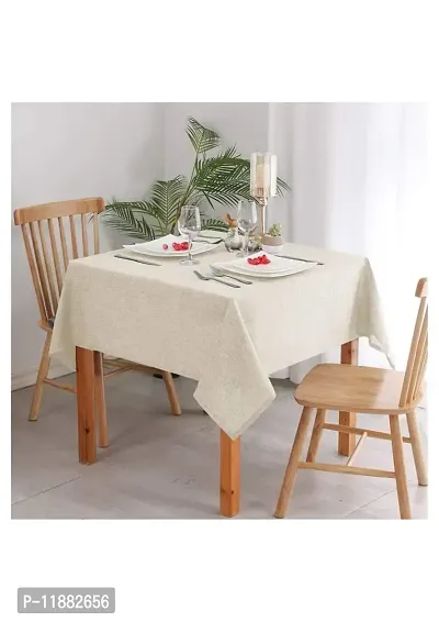 Aradhya Creation Table Cloth Textured Jute Tablecloth, Decorative Table Cover for Kitchen Dining Buffet Party, Outdoor Picnic Washable Centre Table Covers (50 x 85 Inches) Cream