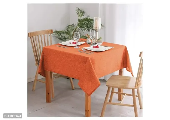 Aradhya Creation Table Cloth Textured Jute Tablecloth, Decorative Table Cover for Kitchen Dining Buffet Party, Outdoor Picnic Washable Centre Table Covers (50 x 75 Inches) Orange