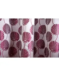 Aaradhya Creation 5Ft Window Curtains For Home Floral Printed Curtain Drapes For Home And Office Light Filtering Grommet Eyelet Panel Drapes For Living Room, Bedroom Pack Of 1 - ( 4 x 5 Feet ), Dark Pink-thumb2