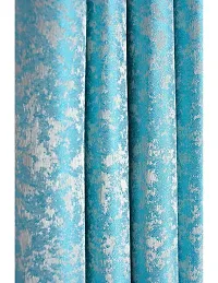 Aaradhya Creation 7Ft Door Curtains Set of 1-Textured Curtain Drapes Polyester Room DarkeningEyelet Panels for Home & Office Decor, ( 4 x 7 Feet ), Blue-thumb2