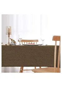 Aradhya Creation Table Cloth Textured Jute Tablecloth, Decorative Table Cover for Kitchen Dining Buffet Party, Outdoor Picnic Washable Centre Table Covers (50 x 75 Inches) Brown-thumb2