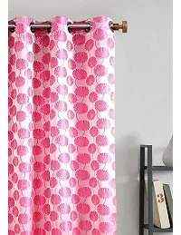 Aaradhya Creation 5Ft Window Curtains for Home Floral Printed Curtain Drapes for Home and Office Light Filtering Grommet Eyelet Panel Drapes for Living Room, Bedroom Pack of 1- ( 4 x 5 Feet ), Pink-thumb1