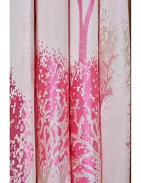 Aaradhya Creation Curtains for Window 5Ft Set of 1- Polyester Room Darkening Curtain Drapes Tree Printed Eyelet Panels Drapes for Home & Office Decor, ( 4 x 5 Feet ), Pink-thumb2