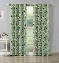 Aaradhya Creation Printed Curtains for Home Set of 2 7Ft Door Curtain Drapes for Living Room Bedroom Kitchen Polyester Eyelet Panels for Decor (4x7 Feet) Green-thumb1