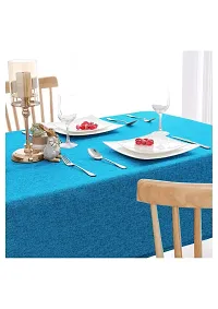 Aradhya Creation Table Cloth Textured Jute Tablecloth, Decorative Table Cover for Kitchen Dining Buffet Party, Outdoor Picnic Washable Centre Table Covers (50 x 85 Inches) Blue-thumb1