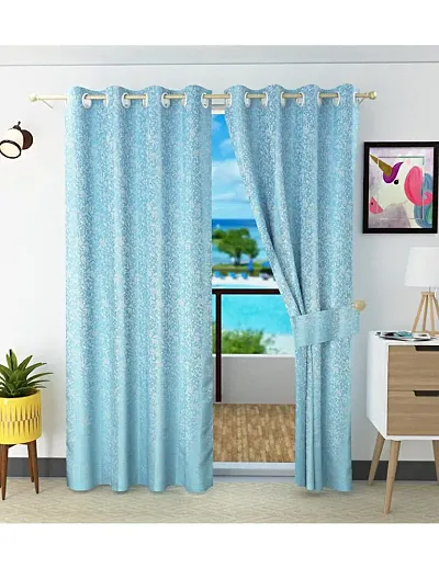 Aaradhya Creation Beautiful Pattern Print Room Darkening Eyelet Polyester Curtains, 1 Pc