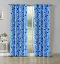 Aaradhya Creation 3D Digital Printed Curtain Drapes for Window 5Ft, 1 Piece Polyester Curtains for Home Office Decor, Decorative Themed Panels for Living Room Bedroom Hall (4x5 Feet ) Blue Flower-thumb4