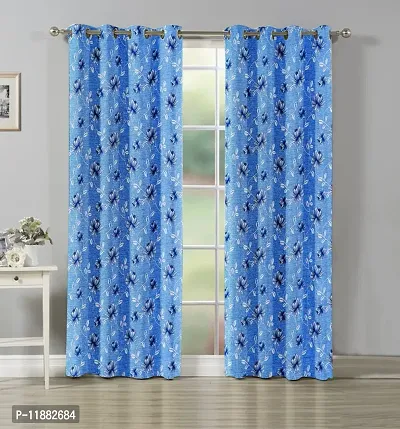 Aaradhya Creation 3D Digital Printed Curtain Drapes for Window 5Ft, 1 Piece Polyester Curtains for Home Office Decor, Decorative Themed Panels for Living Room Bedroom Hall (4x5 Feet ) Blue Flower-thumb5