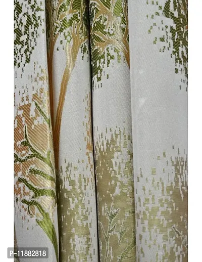 Aaradhya Creation Curtains for Window 5Ft Set of 1- Polyester Room Darkening Curtain Drapes Tree Printed Eyelet Panels Drapes for Home & Office Decor, ( 4 x 5 Feet ), Green-thumb4