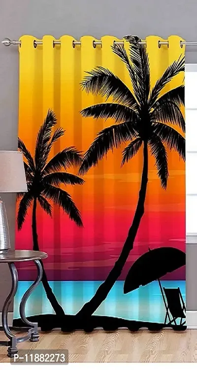 Aaradhya Creation 3D Digital Printed Curtain Drapes for Window 5Ft||1 Piece Polyester Curtains for Home Office Living Room Bedroom Hall||(4x5 Feet) Multicolor-thumb2