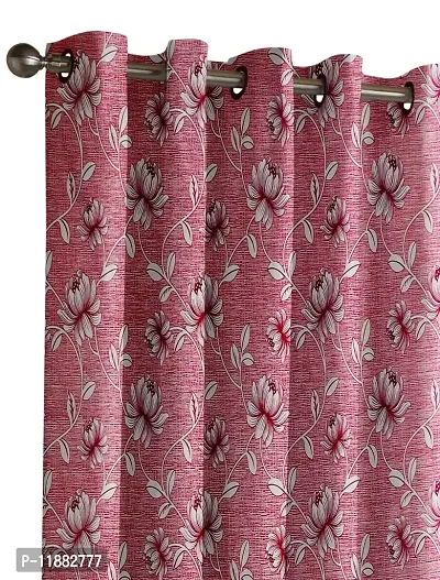 Aaradhya Creation 3D Digital Printed Curtain Drapes for Window 5Ft, 1 Piece Polyester Curtains for Home Office Decor, Decorative Themed Panels for Living Room Bedroom Hall (4x5 Feet ) Pink Flower-thumb3