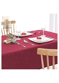 Aradhya Creation Table Cloth Textured Jute Tablecloth, Decorative Table Cover for Kitchen Dining Buffet Party, Outdoor Picnic Washable Centre Table Covers (50 x 60 Inches) Rosewood Pink-thumb1