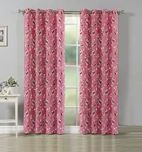 Aaradhya Creation 3D Digital Printed Curtain Drapes for Window 5Ft, 1 Piece Polyester Curtains for Home Office Decor, Decorative Themed Panels for Living Room Bedroom Hall (4x5 Feet ) Pink Flower-thumb4