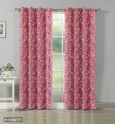 Aaradhya Creation 3D Digital Printed Curtain Drapes for Window 5Ft, 1 Piece Polyester Curtains for Home Office Decor, Decorative Themed Panels for Living Room Bedroom Hall (4x5 Feet ) Pink Flower-thumb5