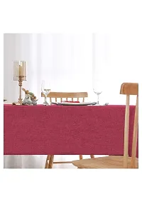 Aradhya Creation Table Cloth Textured Jute Tablecloth, Decorative Table Cover for Kitchen Dining Buffet Party, Outdoor Picnic Washable Centre Table Covers (50 x 60 Inches) Rosewood Pink-thumb2