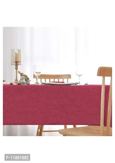 Aradhya Creation Table Cloth Textured Jute Tablecloth, Decorative Table Cover for Kitchen Dining Buffet Party, Outdoor Picnic Washable Centre Table Covers (50 x 60 Inches) Rosewood Pink-thumb3