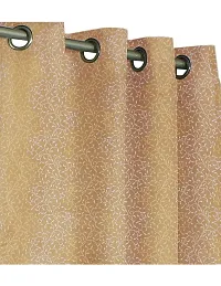 Aaradhya Creation Polyester Curtains For Window 5Ft Pack of 1 Floral Printed Curtain Drapes For Home  Office Decor Light Filtering Eyelet Curtain Drapes For Living Room, Bedroom - ( 4 x 5 Feet ), Beige-thumb1