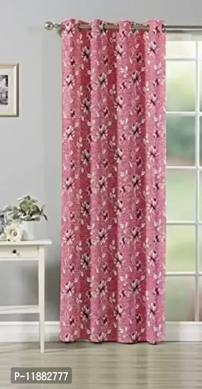 Aaradhya Creation 3D Digital Printed Curtain Drapes for Window 5Ft, 1 Piece Polyester Curtains for Home Office Decor, Decorative Themed Panels for Living Room Bedroom Hall (4x5 Feet ) Pink Flower