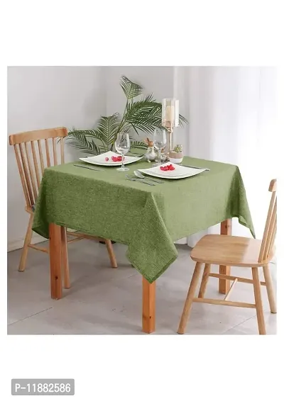 Aradhya Creation Table Cloth Textured Jute Tablecloth, Decorative Table Cover for Kitchen Dining Buffet Party, Outdoor Picnic Washable Centre Table Covers (50 x 50 Inches) Green