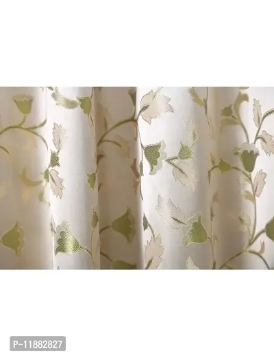 Aaradhya Creation 5Ft Curtains for Window Set of 1-Floral Printed Curtain Drapes Polyester Light Filtering Eyelet Panels for Home & Office Decor, ( 4 x 5 Feet ), Olive Green-thumb4