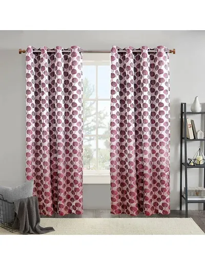 Aaradhya Creation Beautiful Pattern Print Room Darkening Eyelet Polyester Curtains, 1 Pc