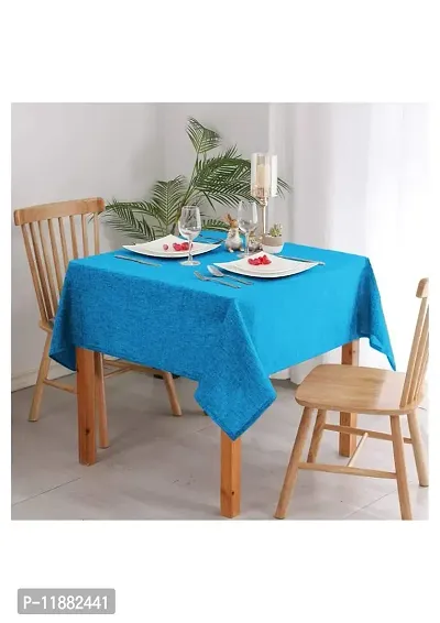 Aradhya Creation Table Cloth Textured Jute Tablecloth, Decorative Table Cover for Kitchen Dining Buffet Party, Outdoor Picnic Washable Centre Table Covers (50 x 85 Inches) Blue