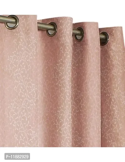 Aaradhya Creation Polyester Curtains for Window 5FT Pack of 1 Floral Printed Curtain Drapes for Home & Office Decor Light Filtering Eyelet Curtain Drapes for Living Room, Bedroom-( 4 x 5 Feet ) Pink-thumb2