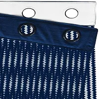 Aaradhya Creation Zig-Zag Tissue Net Door Curtain 7Ft Set of 2, Semi Transparent Eyelet Curtain Drapes for Home, Fancy Sheer Curtains Panel for Living/Drawing Room Bedroom Kitchen (4 x 7 Feet) Blue-thumb2