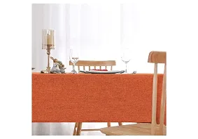 Aradhya Creation Table Cloth Textured Jute Tablecloth, Decorative Table Cover for Kitchen Dining Buffet Party, Outdoor Picnic Washable Centre Table Covers (50 x 75 Inches) Orange-thumb1