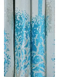 Aaradhya Creation Curtains for Window 5Ft Set of 1- Polyester Room Darkening Curtain Drapes Tree Printed Eyelet Panels Drapes for Home & Office Decor, ( 4 x 5 Feet ), Blue-thumb3