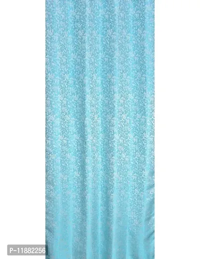 Aaradhya Creation 7Ft Door Curtains Set of 1-Textured Curtain Drapes Polyester Room DarkeningEyelet Panels for Home & Office Decor, ( 4 x 7 Feet ), Blue-thumb4