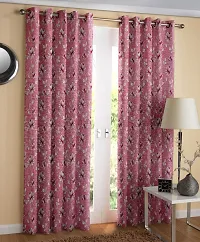 Aaradhya Creation 3D Digital Printed Curtain Drapes for Window 5Ft, 1 Piece Polyester Curtains for Home Office Decor, Decorative Themed Panels for Living Room Bedroom Hall (4x5 Feet ) Pink Flower-thumb1