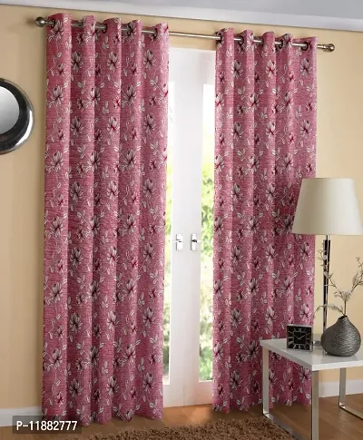 Aaradhya Creation 3D Digital Printed Curtain Drapes for Window 5Ft, 1 Piece Polyester Curtains for Home Office Decor, Decorative Themed Panels for Living Room Bedroom Hall (4x5 Feet ) Pink Flower-thumb2