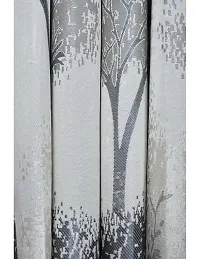 Aaradhya Creation Curtains for Window 5Ft Set of 1- Polyester Room Darkening Curtain Drapes Tree Printed Eyelet Panels Drapes for Home  Office Decor, ( 4 x 5 Feet ), Silver-thumb3