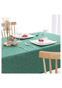 Aaradhya Creation Square Table Cover- Jute Heat Resistant Table Cover- Washable Solid Table Cover for Kitchen Dining Table- 50 x 75 Inches, Mint Green-thumb1