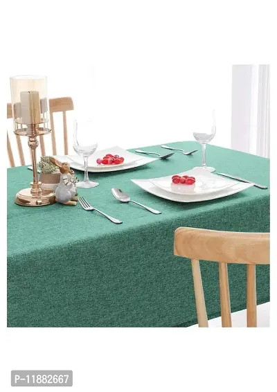 Aaradhya Creation Square Table Cover- Jute Heat Resistant Table Cover- Washable Solid Table Cover for Kitchen Dining Table- 50 x 75 Inches, Mint Green-thumb2