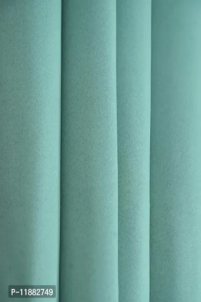 Aaradhya Creation Solid Plain Blackout Window Curtains for Home 1 Piece | 5 Feet Polyester Curtain Panels for Living Room Bedroom Kitchen | Decorative Grommet Top Draperies with Eyelet Rings (4x5 Ft) Turquoise-thumb2