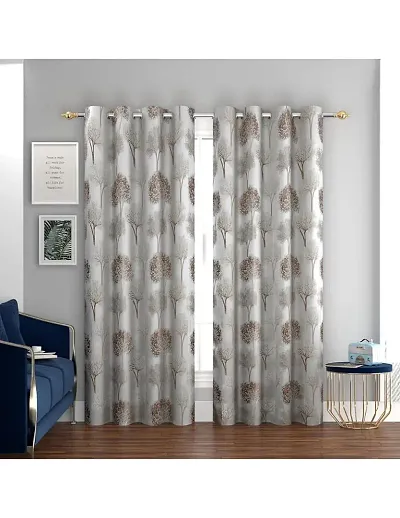 Aaradhya Creation Beautiful Tree Print Room Darkening Eyelet Polyester Curtains, 1 Pc